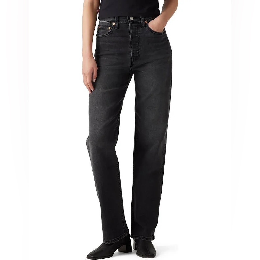 Levi’s Ribcage Straight Black Denim Jeans